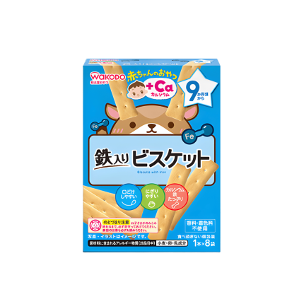 WAKODO AKACHAN NO OYATSU TETSUIRI BISCUIT 34.4G (BABY BISCUIT) FOR 9MONTHS OLD BABY