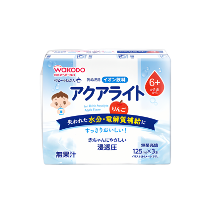 WAKODO BABY NO JIKAN AQUALIGHT APPLE (125ML X 3PKT) 375ML (BABY DRINK)